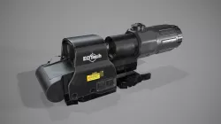Collimator holographic Weapon Sight with scope Low-poly  3D model