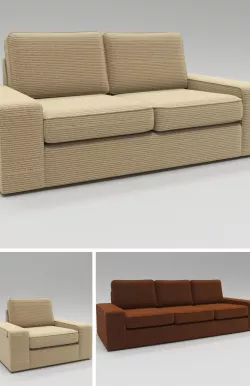 Contemporary sofa family set 3D model