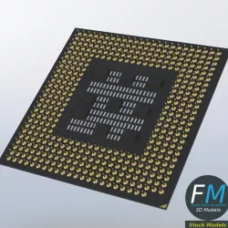 CPU chip 3D model