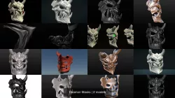 Demon Masks 3D Model Collection