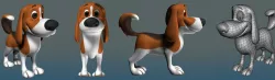 Dog cartoon 3D model