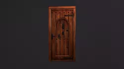 Door with linear pattern Low-poly  3D model