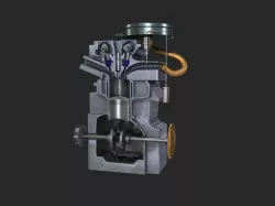 Engine Inline Four-Cylinder Gasoline Engine 3D model