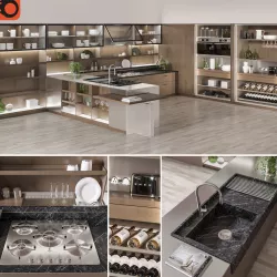 Ernestomeda  SOUL  Kitchen set 3D model