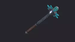 Fantasy Stylish Weapon- Mace of CrystalSpike Low-poly  3D model