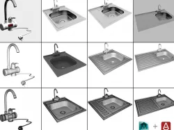 Faucet with instantaneous water heater 3D model