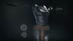 Female Ninja Outfit 1 Low-poly  3D model