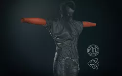 Female Ninja Outfit 2  Low-poly  3D model