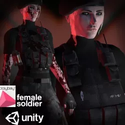 Female Soldier Low-poly  3D model