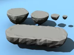 Floating rocky platforms in low-poly style Low-poly  3D model