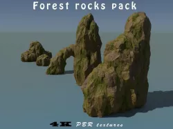 Forest rocks pack Low-poly  3D model