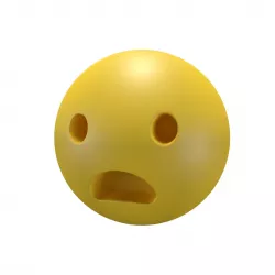 Frowning Face Low-poly  3D model