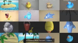 Game Ready Beach Toys pack 3D Model Collection