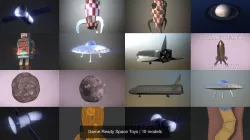 Game Ready Space Toys 3D Model Collection