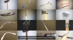 Game Ready Viking Medieval Carpenter Tools 3D Model Collection