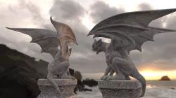 Gargoyle statue Low-poly 3D model Low-poly  3D model