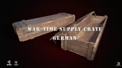 German War-Time Wooden Supply Crate Low-poly  3D model