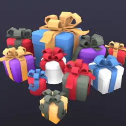 Gift box package low poly Low-poly  3D model
