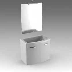 Glass wash-basin with cabinets and mirror 12 3D model