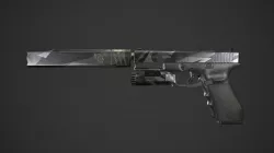 Glock 17 gen4 with suppressor Low-poly  3D model