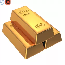 Golden Bars 3D model