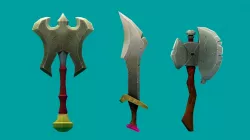 hand painted stylised medieval weapons pack Low-poly  3D model