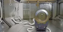 hi tech sci-fi spaceship sleeping chambers and pods Low-poly  3D model