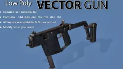 KRISS Vector Low-poly  3D model