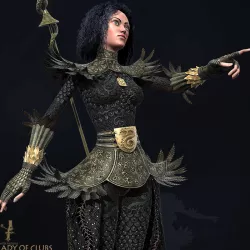 Lady Of Clubs Low-poly  3D model