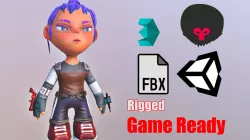 Leena Game Character Low-poly  3D model