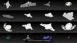 Lot of 12 Carved panels 3D Model Collection