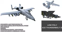Low Poly A10 Thunderbolt II Low-poly  3D model