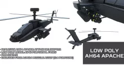 Low Poly AH64 Apache Low-poly  3D model