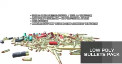 Low Poly Bullets Pack Low-poly  3D model