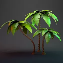 Low Poly Cartoon Palm Collection 