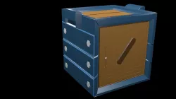 Low poly futuristic box 1 Low-poly  3D model