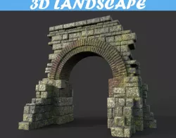 Low poly Mossy Ruin Temple Gate 01 181119 Low-poly  3D model