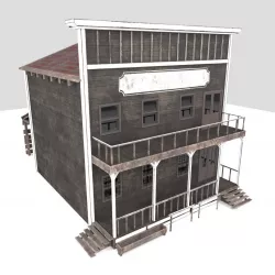 Lowpoly Wild West Building 10 Low-poly  3D model