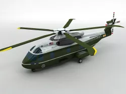 Marine One US 101 Helicopter Low-poly  3D model