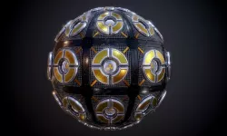 Metal Sci-Fi Wall Pannel Seamless PBR Texture Texture