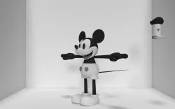 Mickey Mouse Black and White 3D model