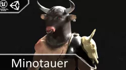 Minotauer Warrior full character Low-poly  3D model