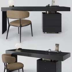 Minotti Carson Writing Desk and BB Italia Caratos 3D model