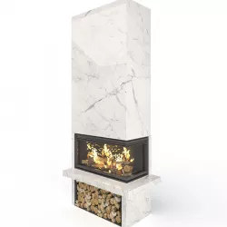 Modern Corner Fireplace 3D model
