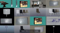 Modern Interior furniture 3D Model Collection