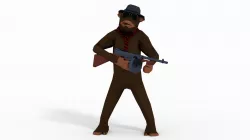 Monkey Gangster Low-poly  3D model