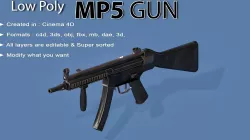 MP5 Gun Low-poly  3D model