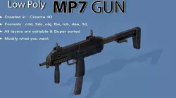 MP7 Gun Low-poly  3D model
