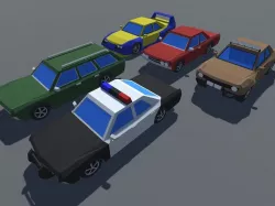 Muscle Car in 5 Versions Modifications Low-poly  3D model
