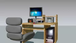 Office interior Low-poly  3D model